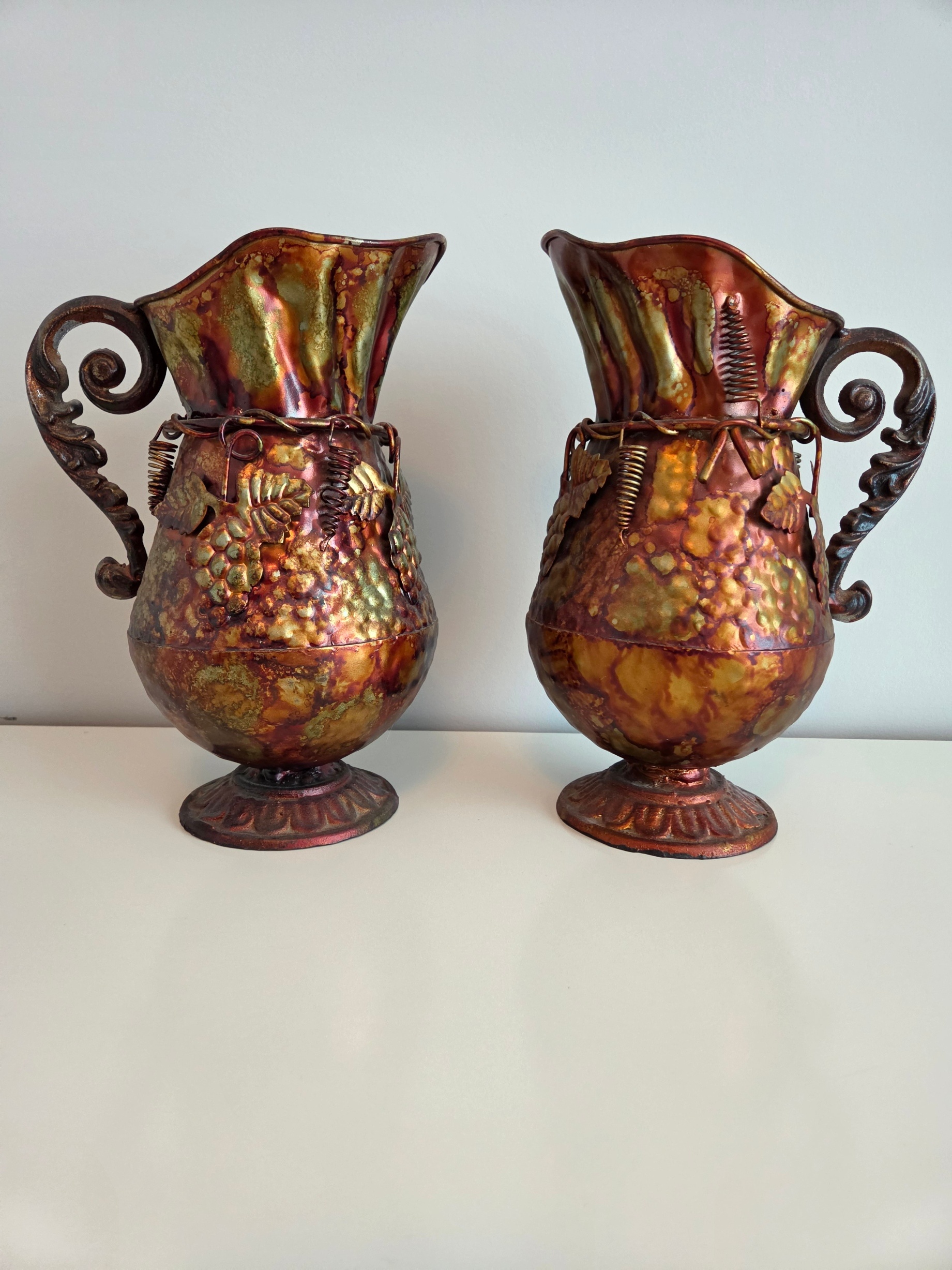 Pair of Decorative Metal Pitchers