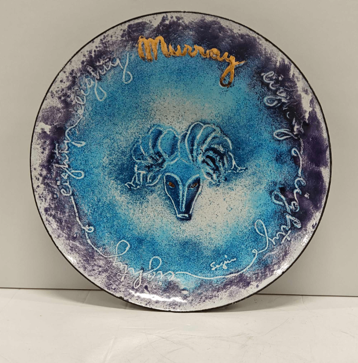 Bernard Séguin Poirier Zodiac Plate enamel-on-copper