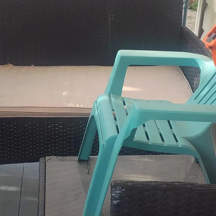 Turquoise Plastic Patio Chair