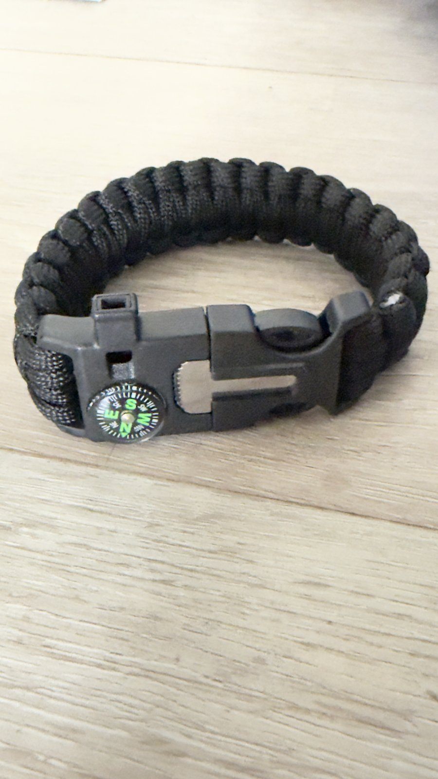 Paracord Survival Bracelet with Compass and Whistle