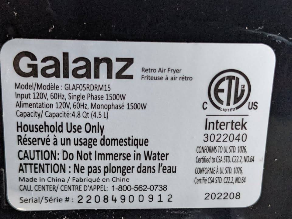 Galanz Retro Electric Air Fryer with Non-Stick Basket - photo 5