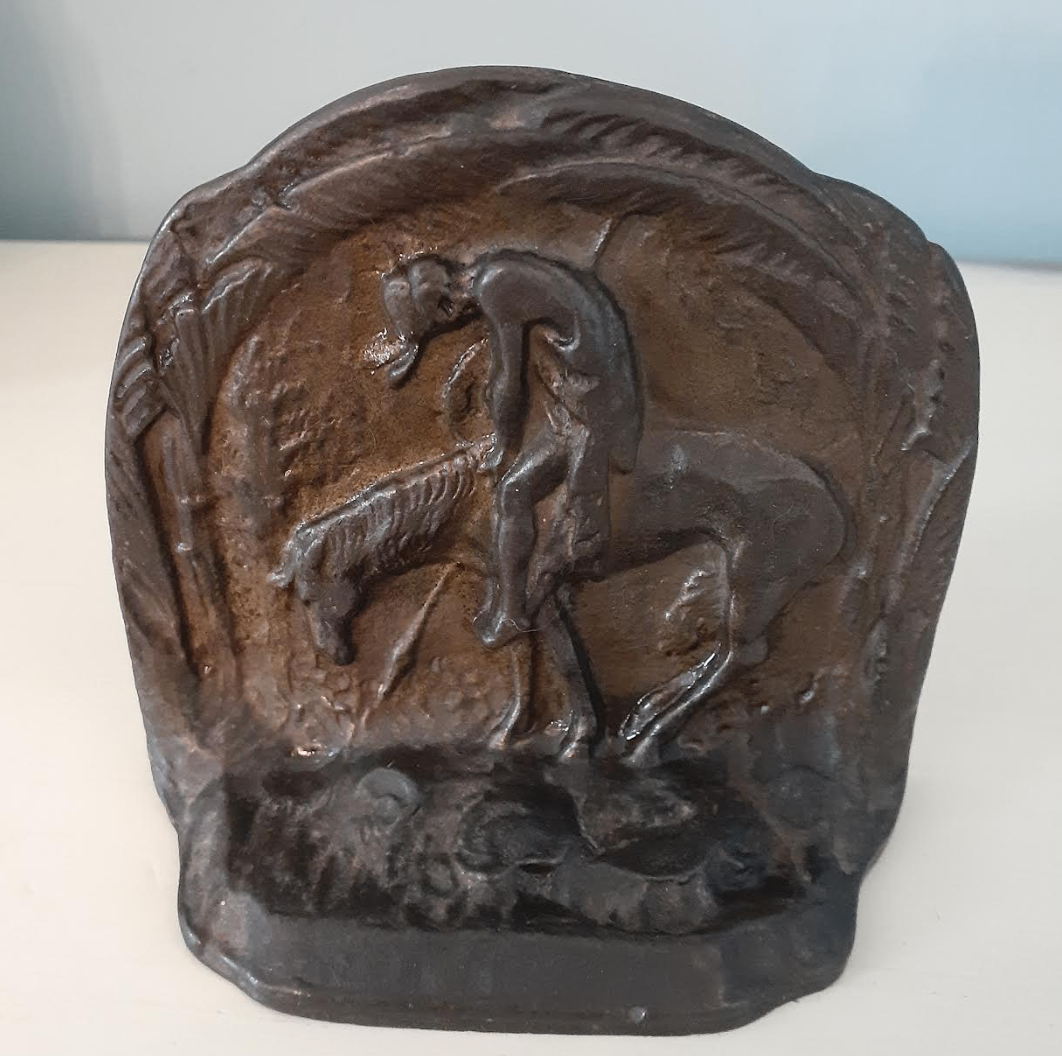 Antique aged Bronze James Earle Fraser End of the Trail Bookend - photo 2