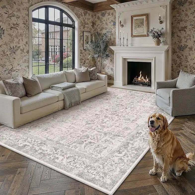 8x10 Area Rug Beige/Brown Washable Non-Slip (New) - photo 2