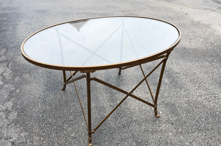 Brass and Gold tone and Glass Coffee Table - photo 4