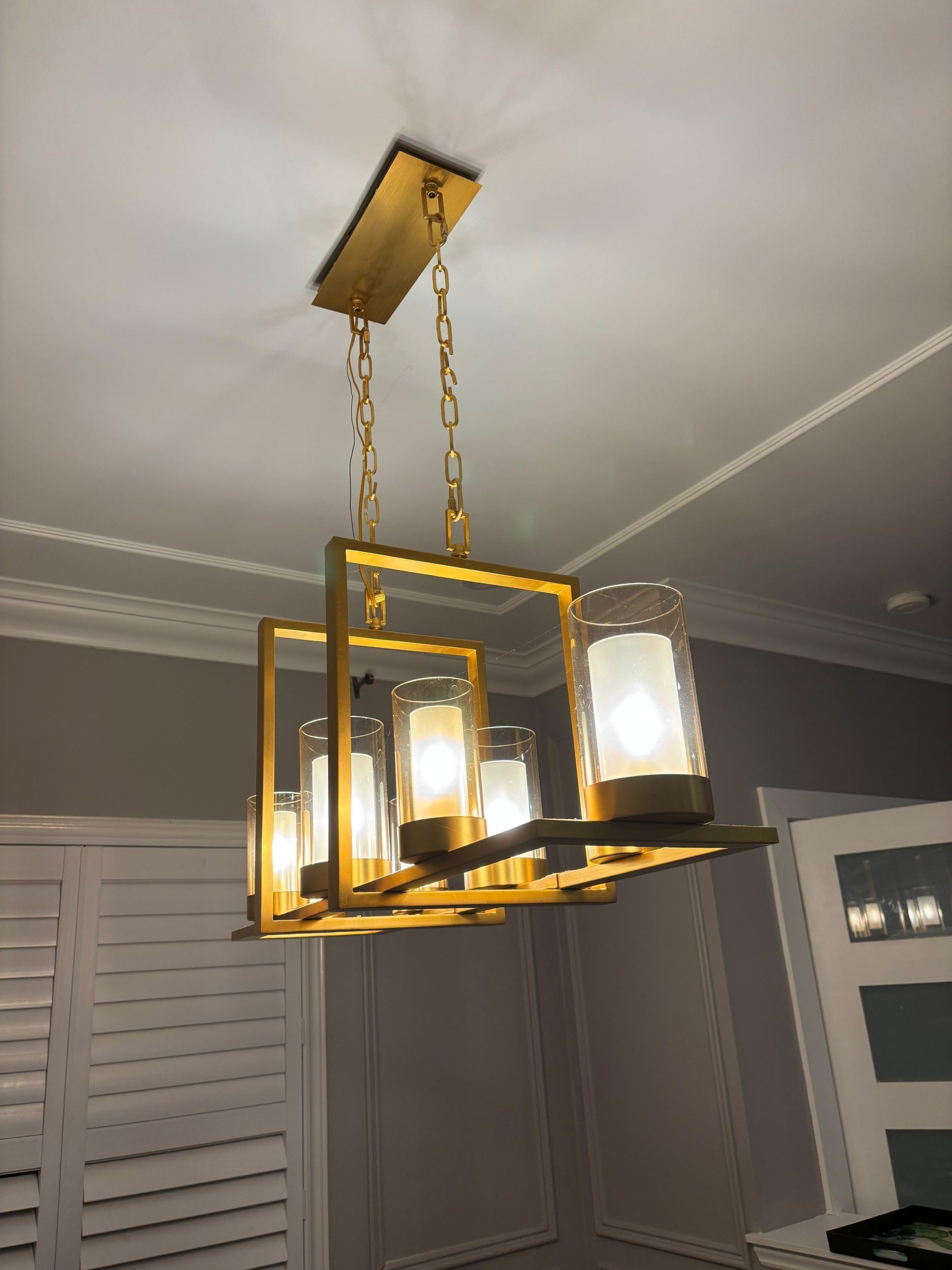 Gold Linear 8-Light Chandelier - Modern Glam Dining Light - photo 2