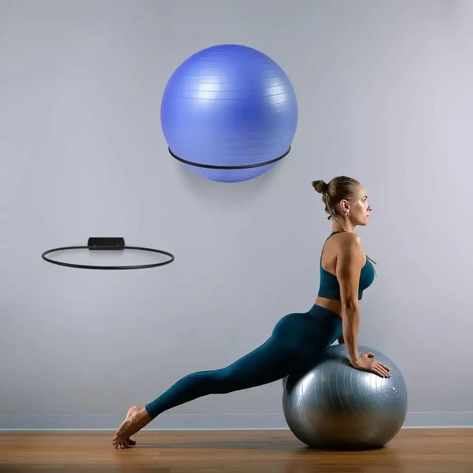 Yoga Ball Holder Wall Mounted Exercise Stability Ball Holder - photo 3
