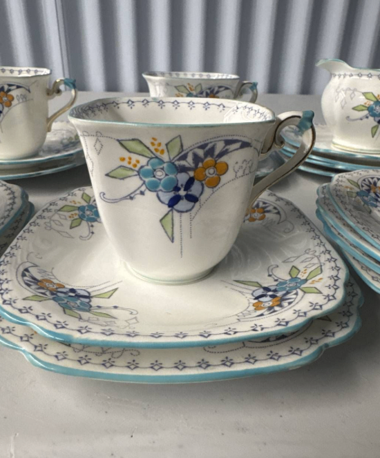 Vintage Art Deco Fine Bone China Tea Set (Standard China) - photo 2
