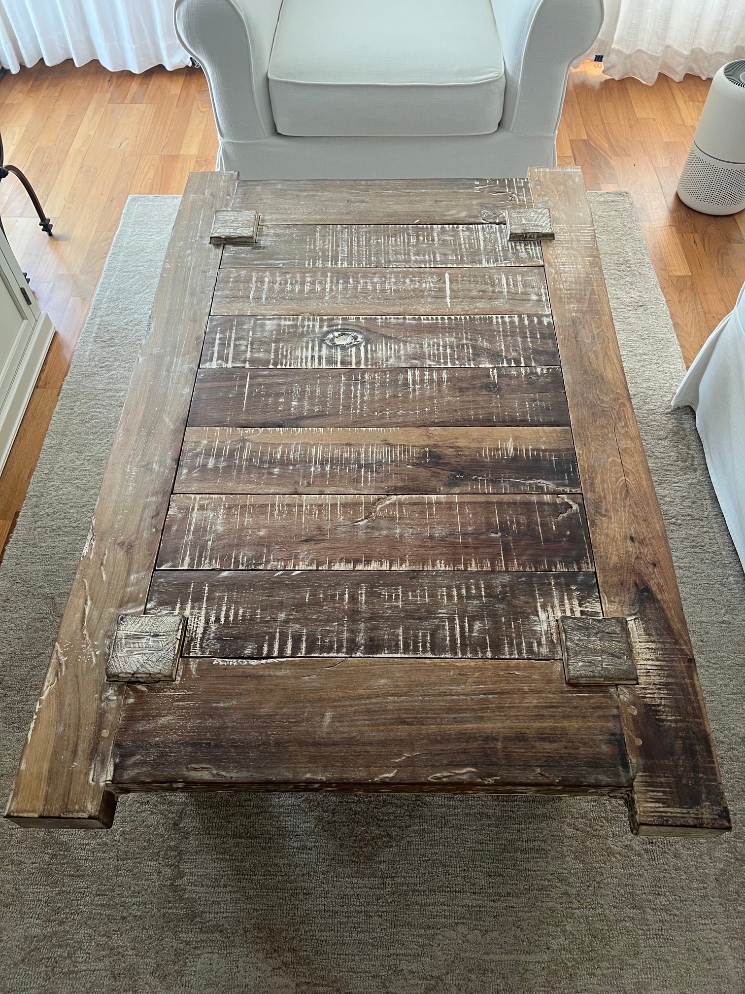 Large Pottery Barn Solid Wood Coffee Table - photo 2