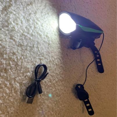 USB Rechargeable Bike LED Front Light with Horn Bell