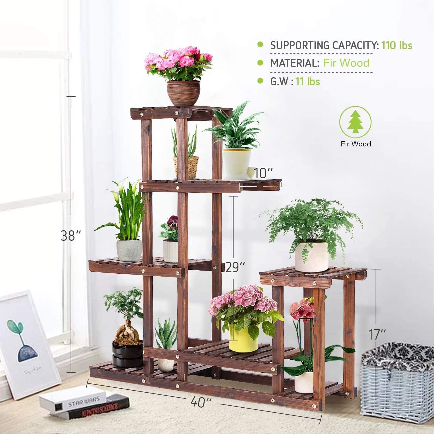 6-Tier Wooden Plant Stand - photo 4