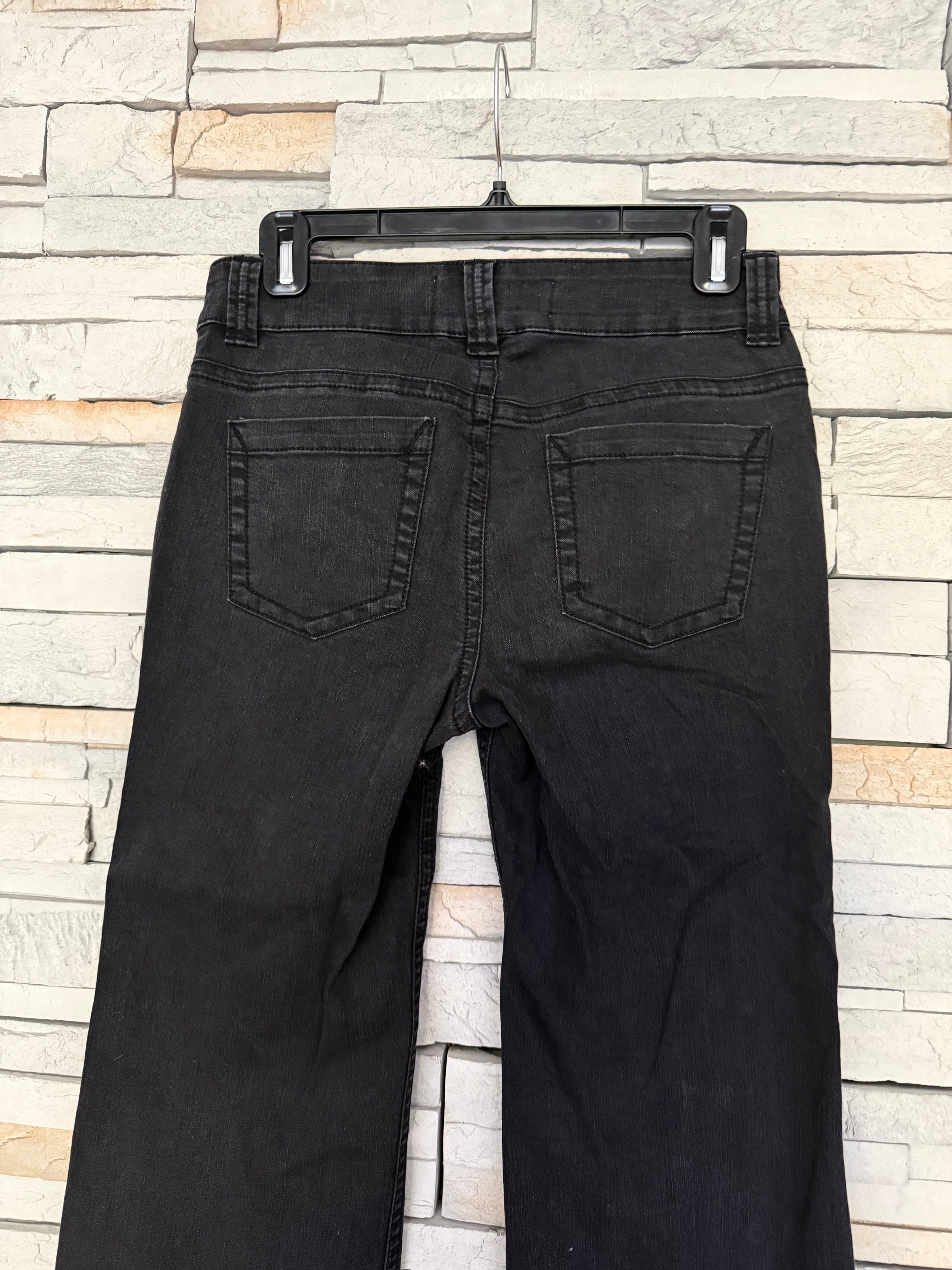 Le Chateau Black Faded Flare Jeans 26 NWOT Y2K Stitch Details - photo 4