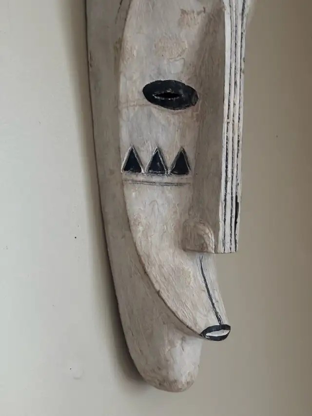 Wall Mask — Hand-Carved Tribal Wood, Fang Ngil Style - photo 4