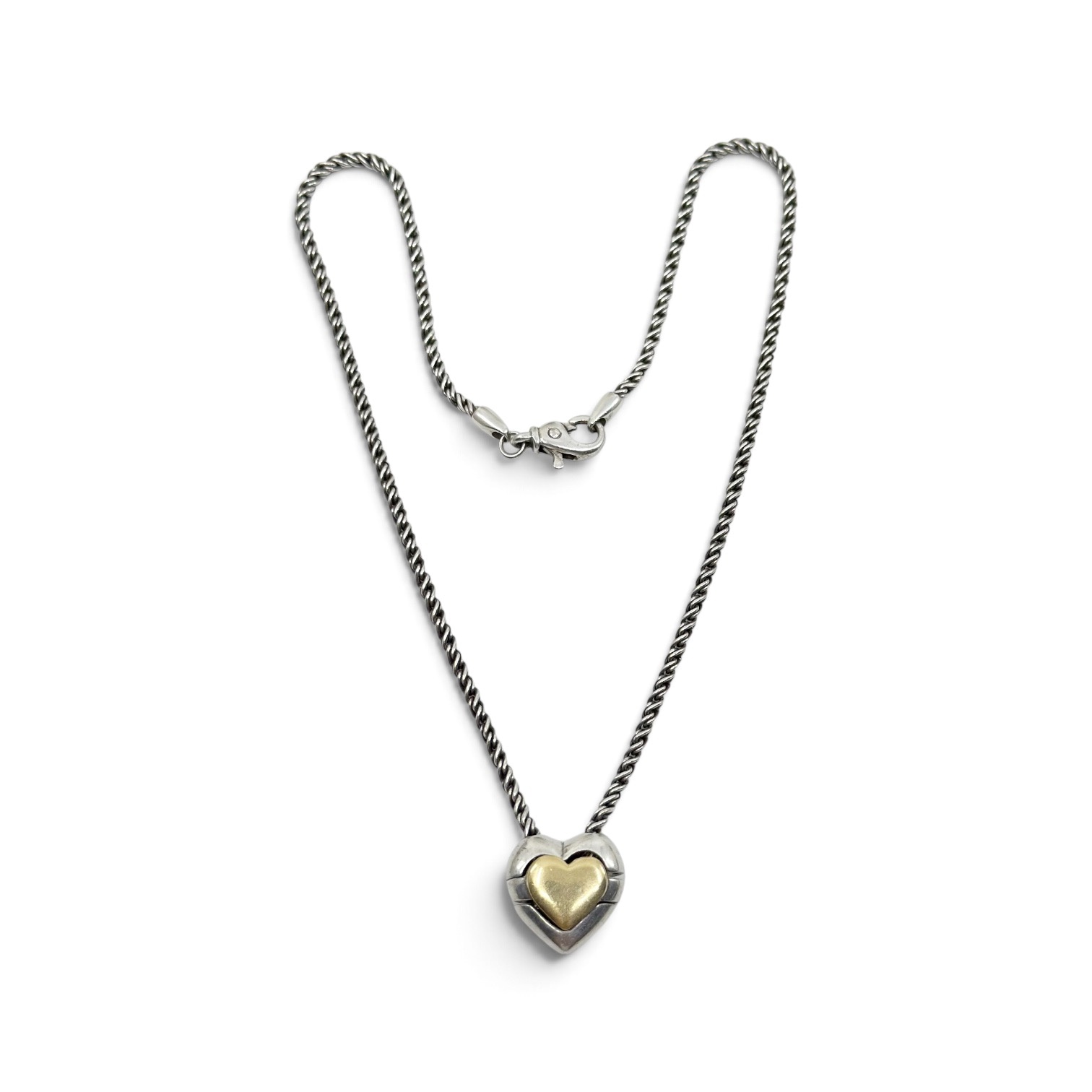 Tiffany & Co 18k gold sterling silver puzzle heart necklace - photo 3