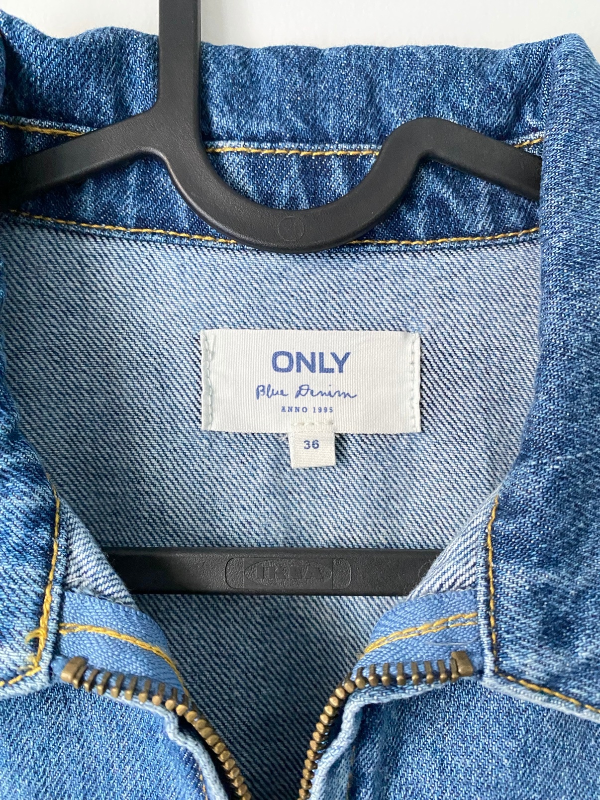 ONLY Blue Denim Romper with Tie Belt, Size 36 - photo 2