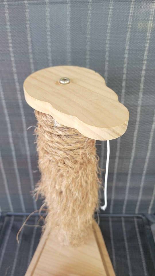 4-in-1 wooden cat scratching post sisal ball track - photo 4
