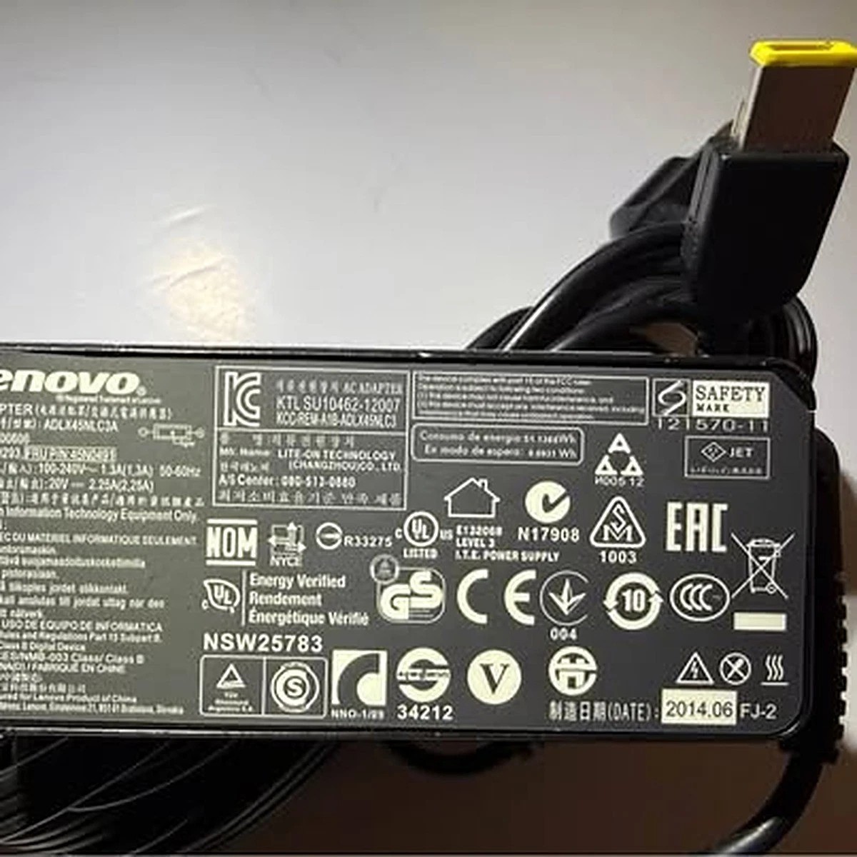 Lenovo 45W Laptop Charger ADLX45NLC3A - Genuine OEM