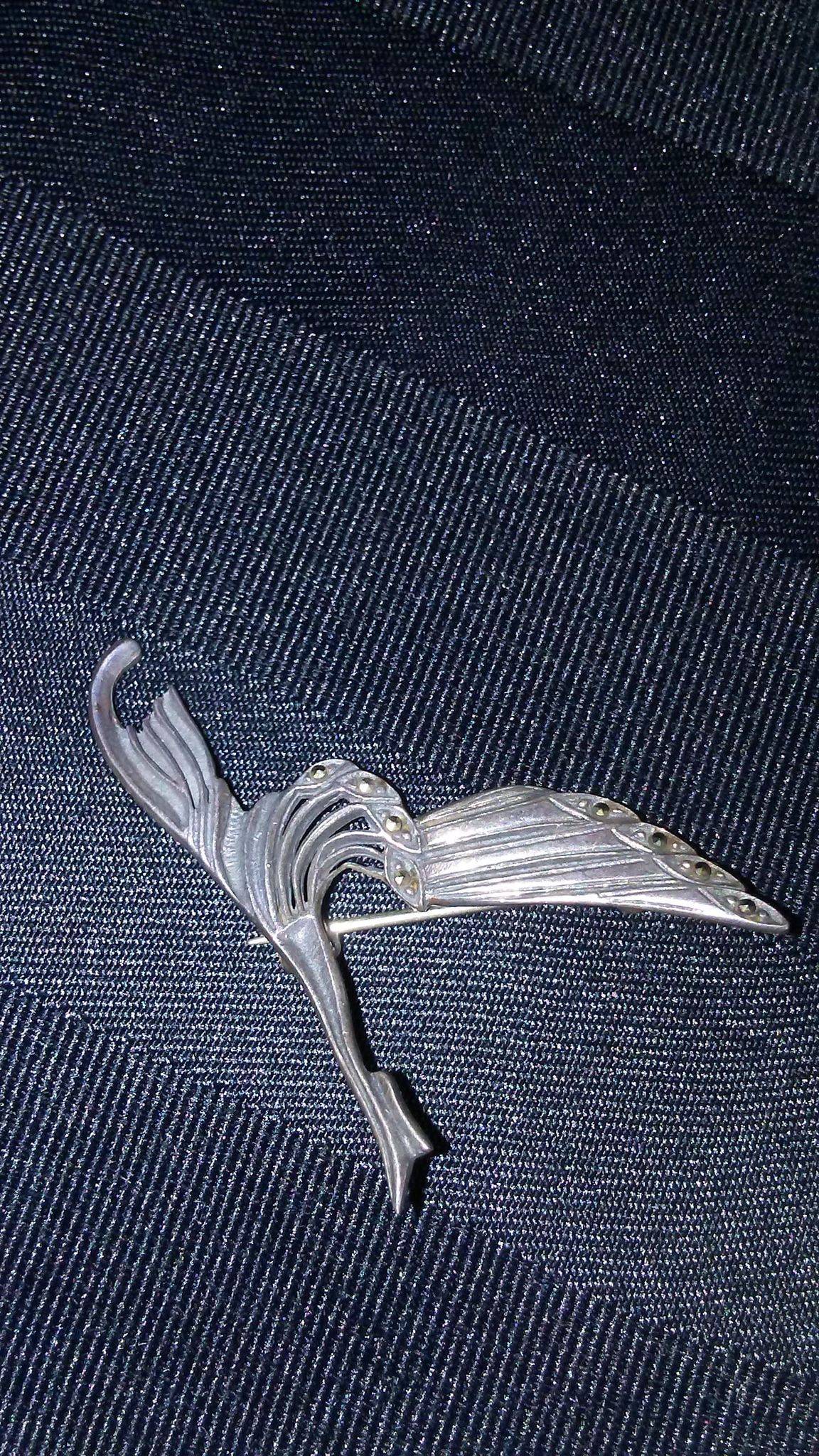 Vintage Sterling Silver Bird Brooch