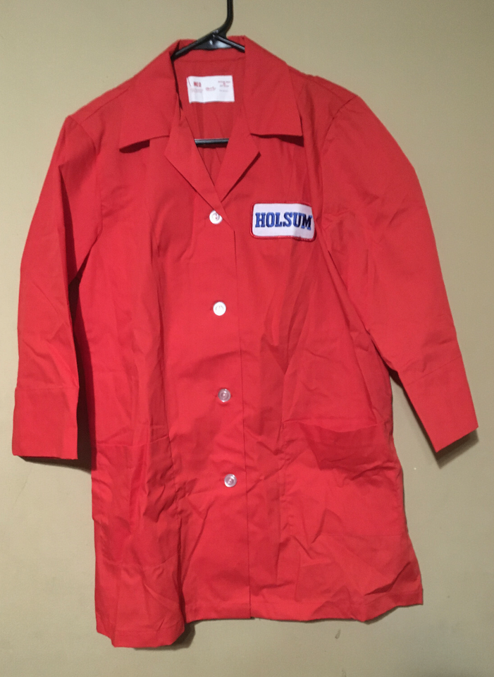 HOLSUM SOLID RED LONG SLEEVE SHIRT MEDIUM CLEVER MAID UNIFORM CO