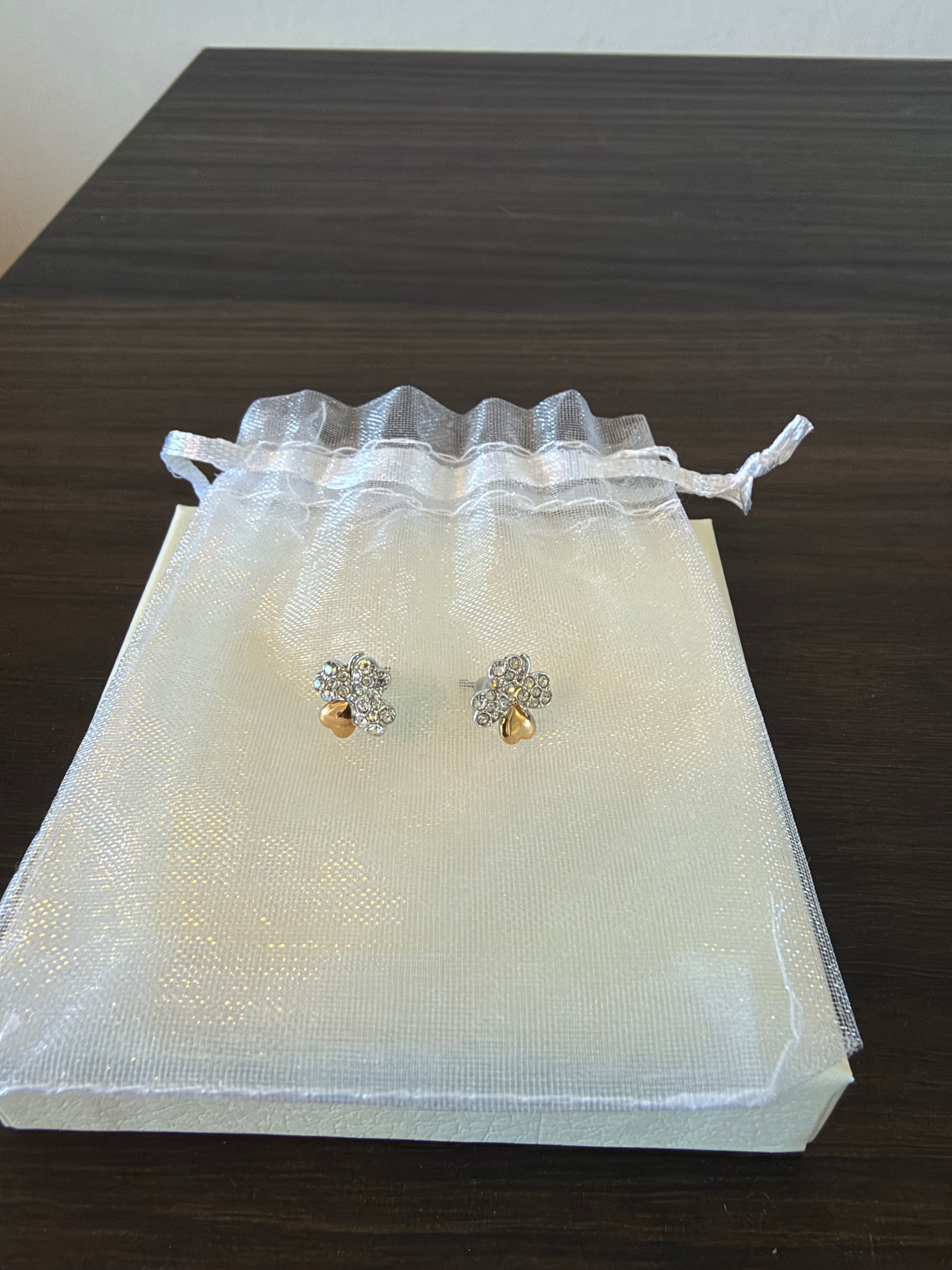 Vintage Swarovski Crystal Clover Stud Earrings - photo 4