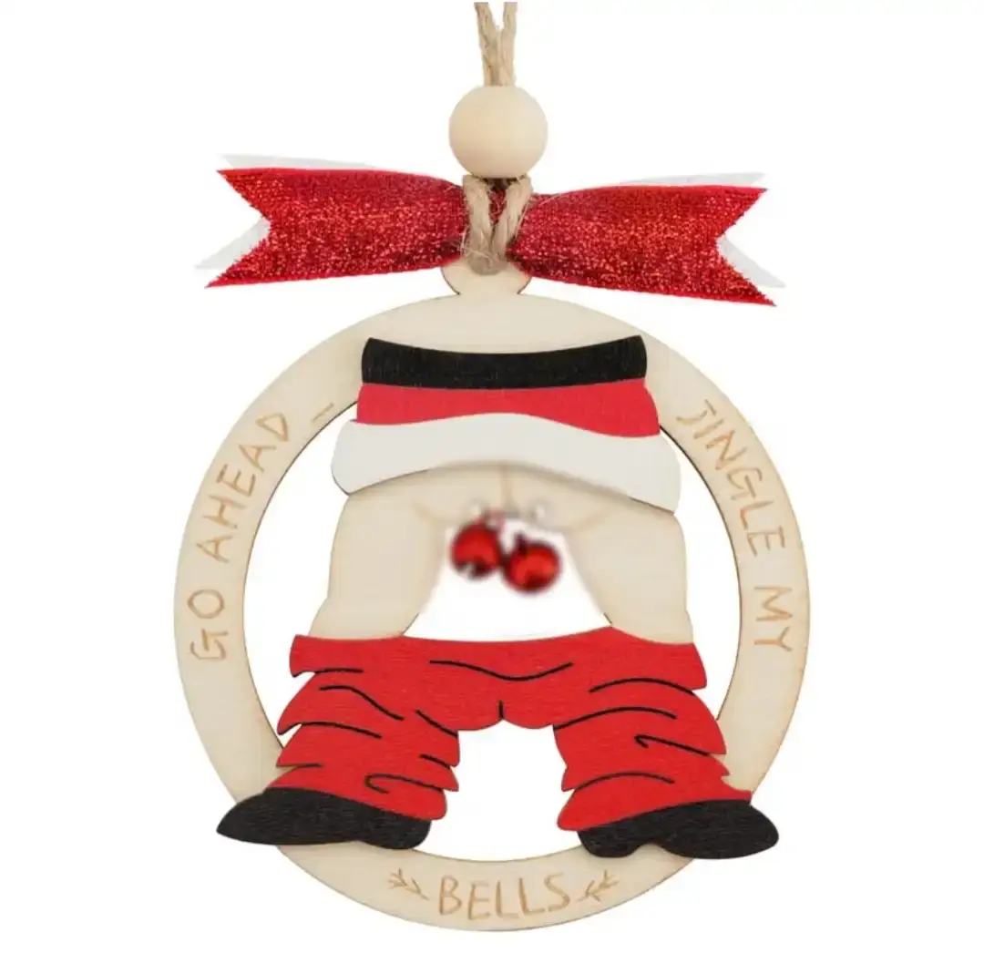 2-Pack Funny Santa Christmas Ornaments