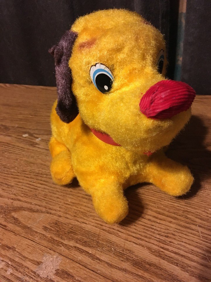 1960S VINTAGE IWAYA RVT BARKING WALKING YELLOW PUPPY DOG JAPAN