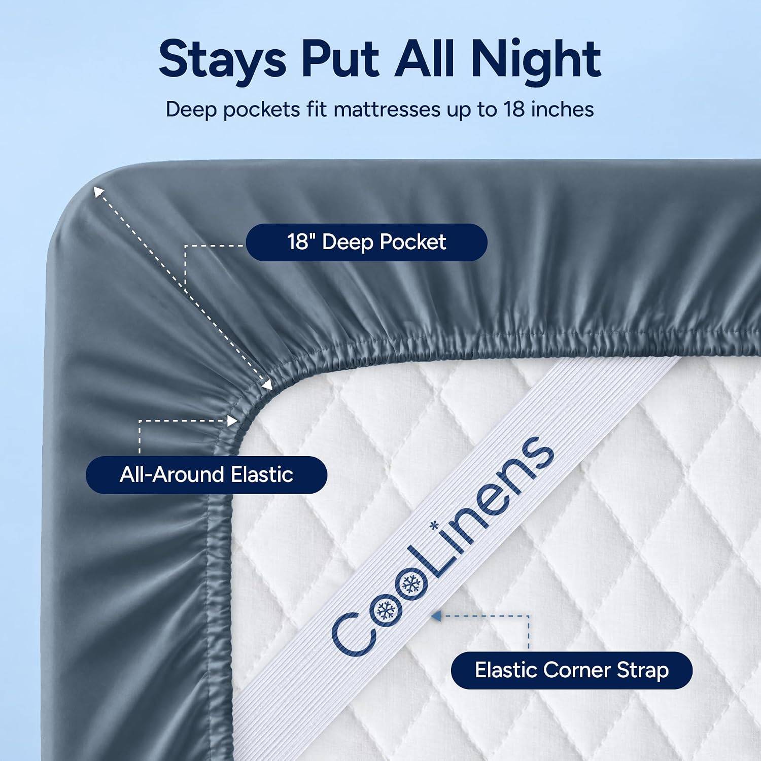BreezeWeave 4 PC Queen Size Cooling Bed Sheets for Hot Sleepers - photo 5
