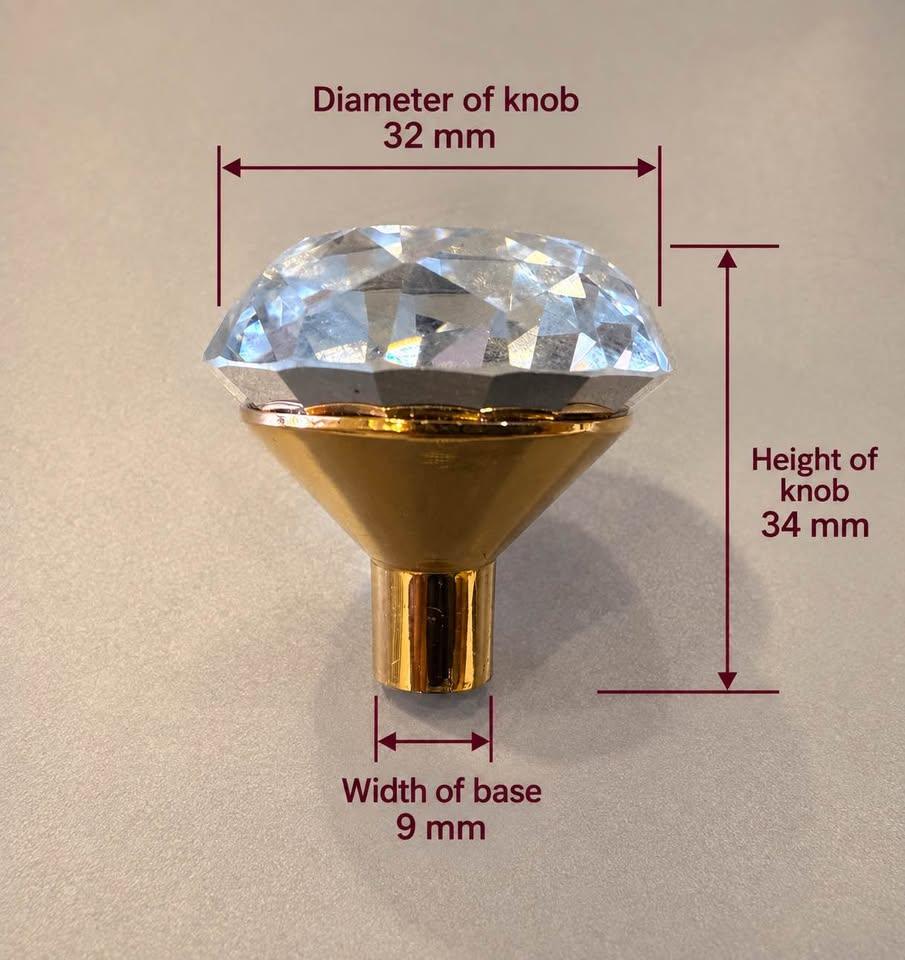 Set of 6 Crystal Cabinet Knobs - photo 2