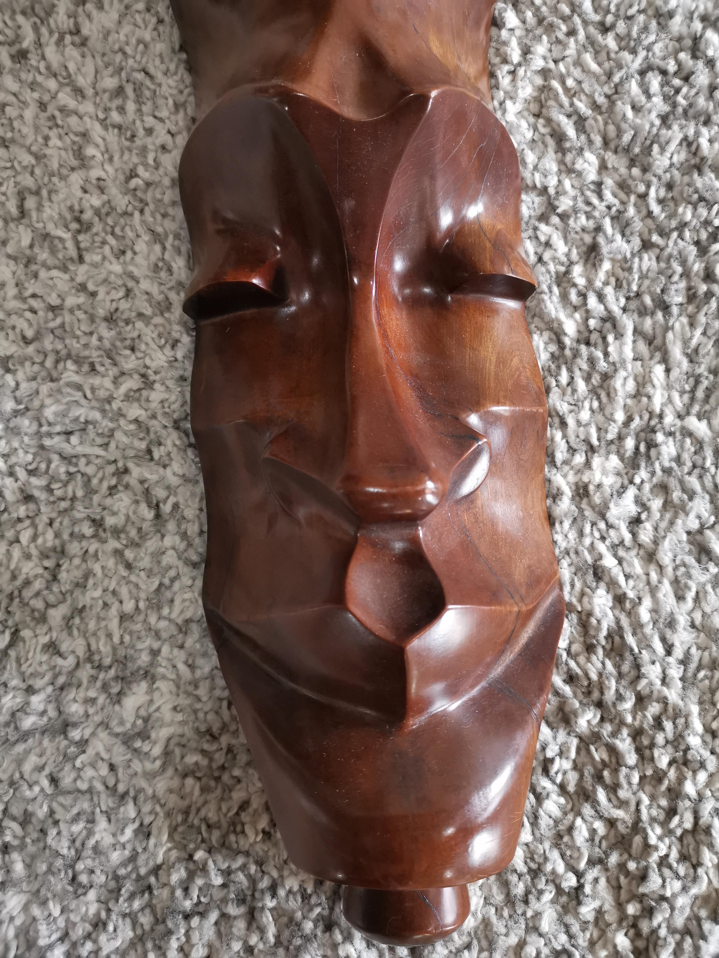 Solid Wood Tribal Mask - photo 3