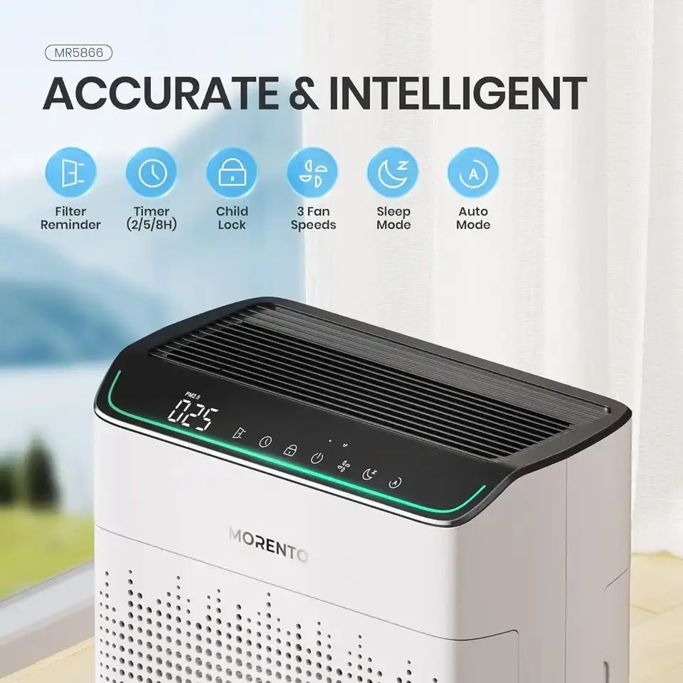 MORENTO Air Purifiers Smart WiFi Air Quality Monitor White - photo 5