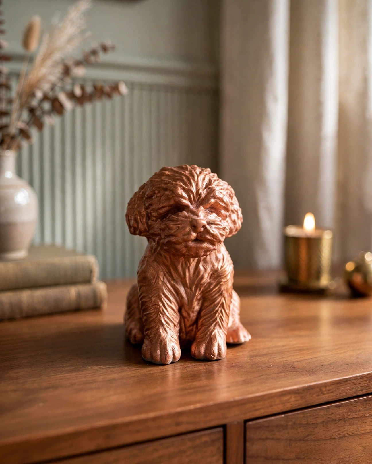 Bronze-Finish Puppy Dog Figurine — Resin Statue - photo 2
