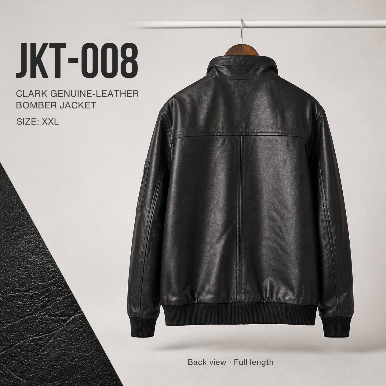 JKT-008 — Men's Clark leather bomber jacket — brand new size XXL - photo 2