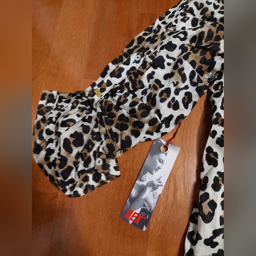 Dex Leopard Print Blouse Size S/P New NWT - photo 3