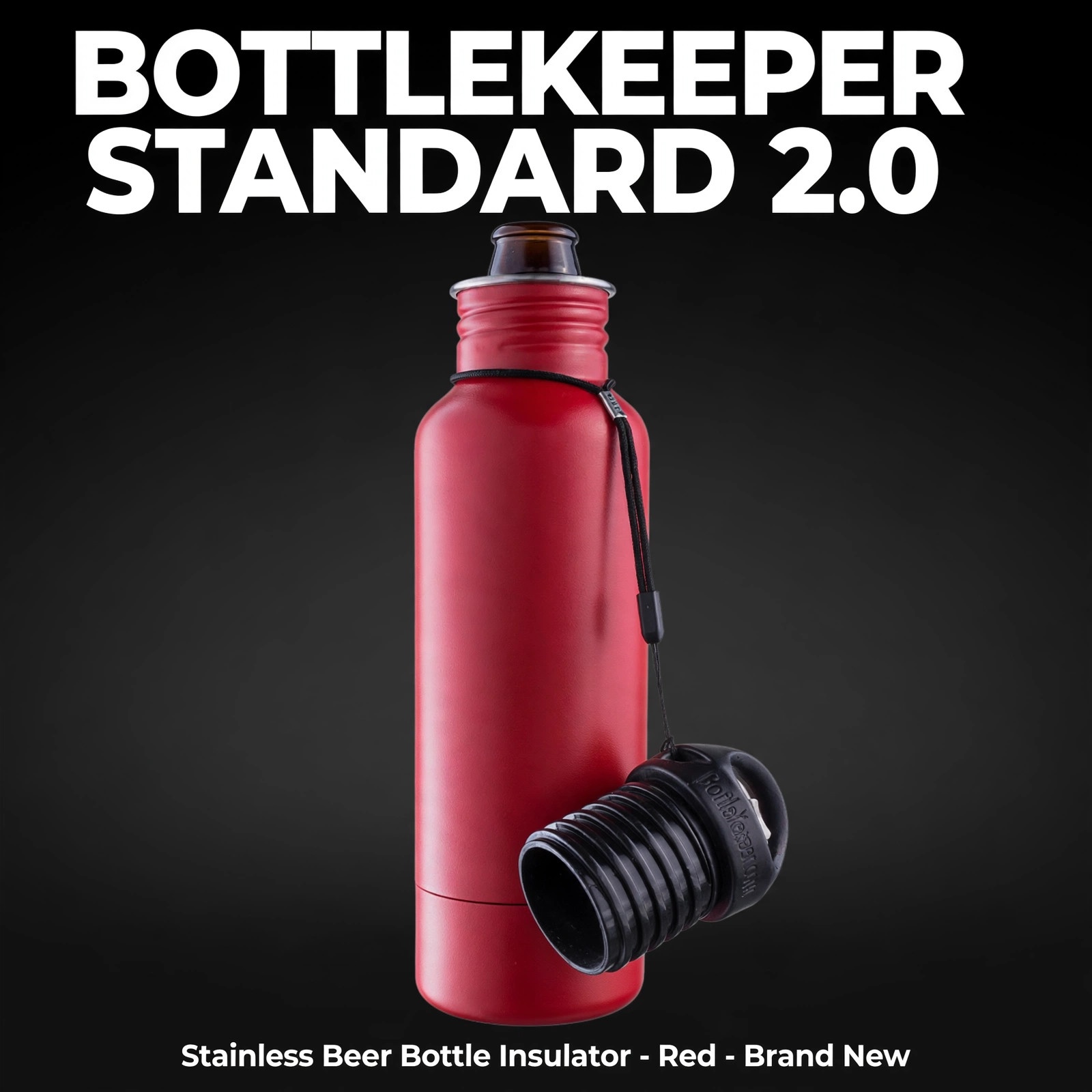 BottleKeeper Standard 2.0 Beer Bottle Insulator - Red