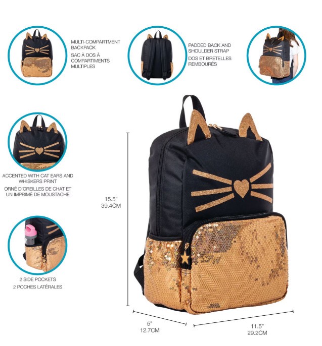 Cat Themed Sequin Backpack - photo 5