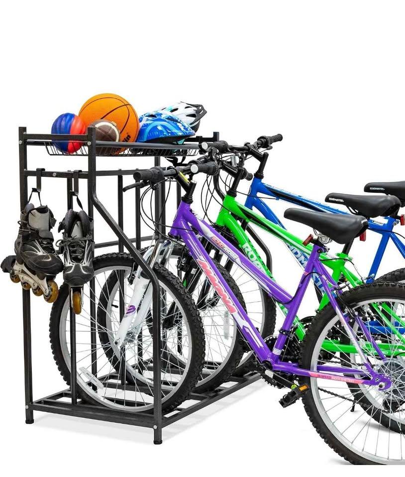 Bike Storage Rack for Garage 3 Bicycle Floor Stand - photo 3
