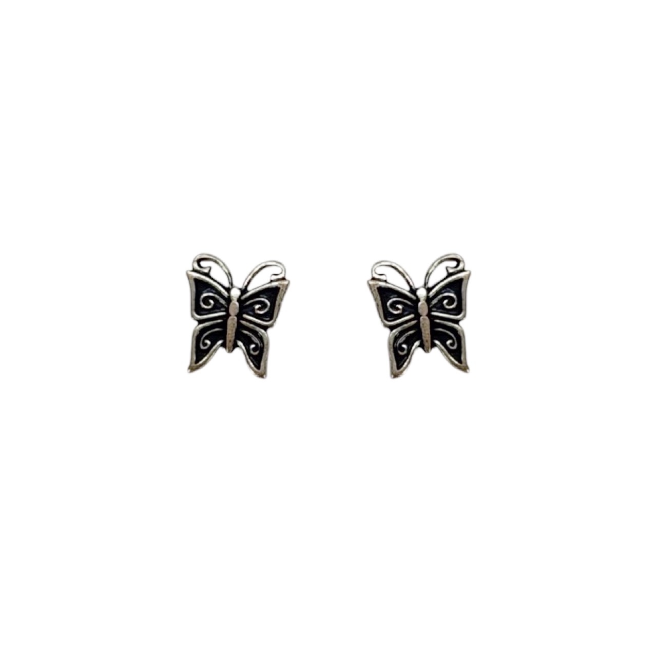 Sterling silver butterfly stud earrings