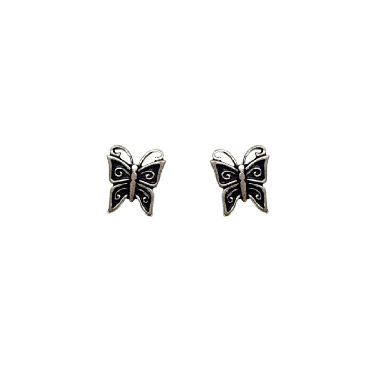 Sterling silver butterfly stud earrings