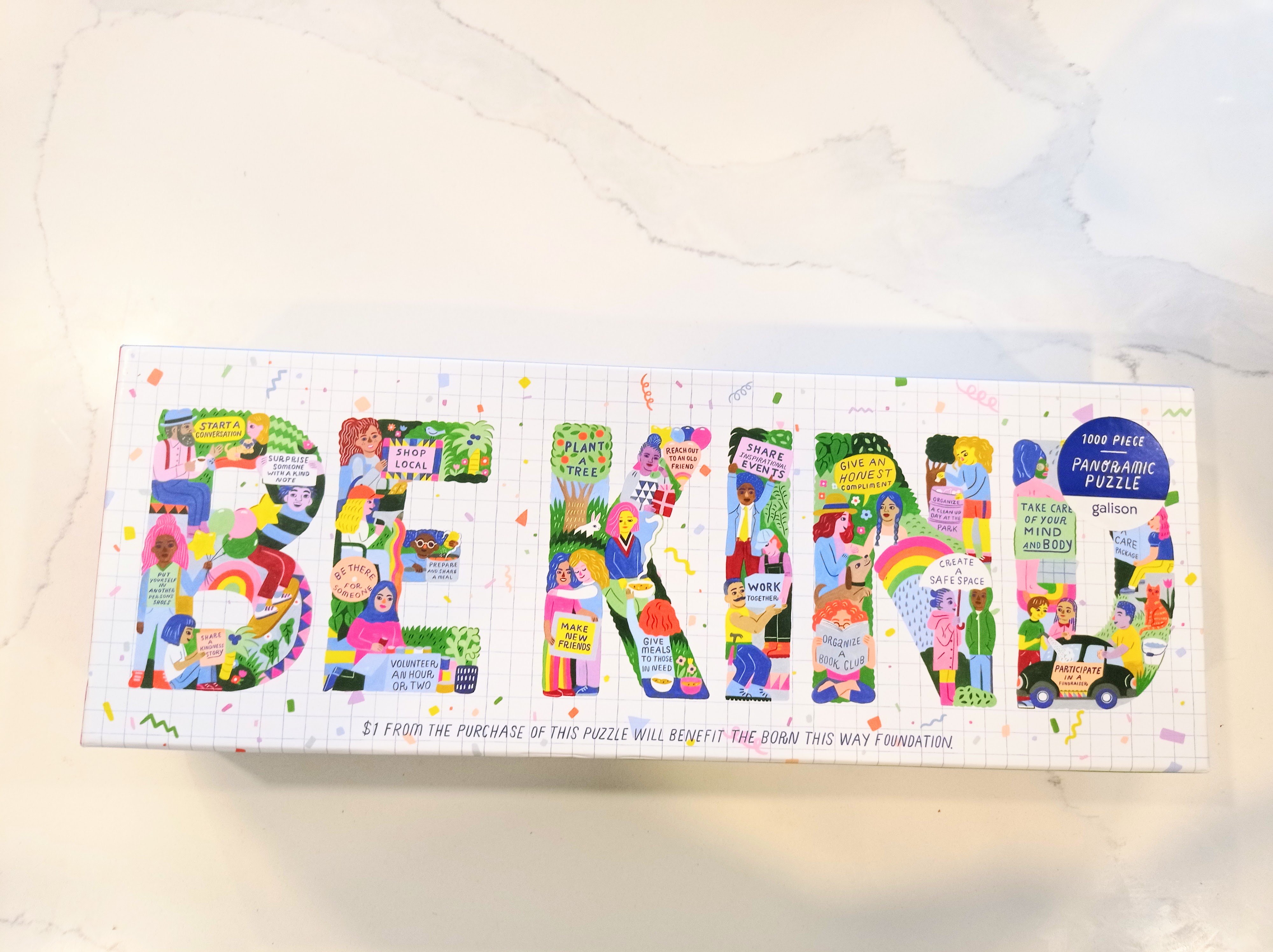 Be Kind 1000 Piece Panoramic Puzzle by Galison (Gently used)