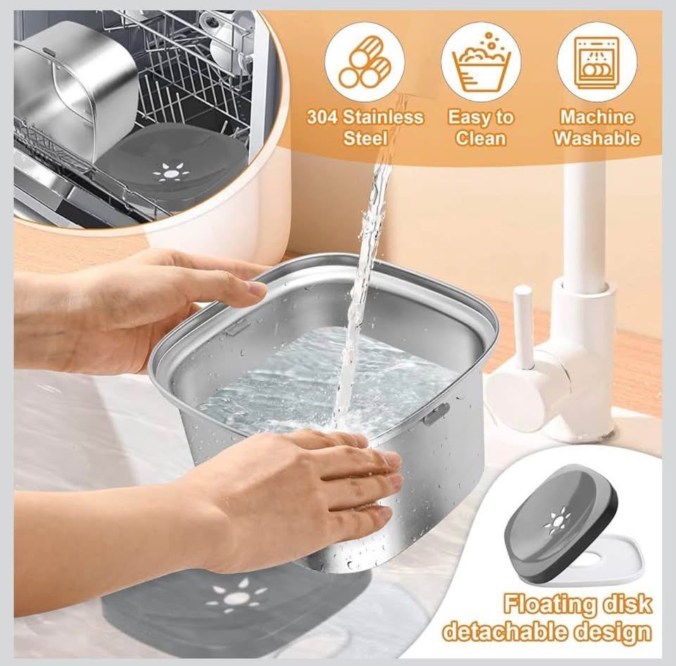 No-Spill Slow Drinking Dog Water Bowl, Stainless Steel (New) - photo 2