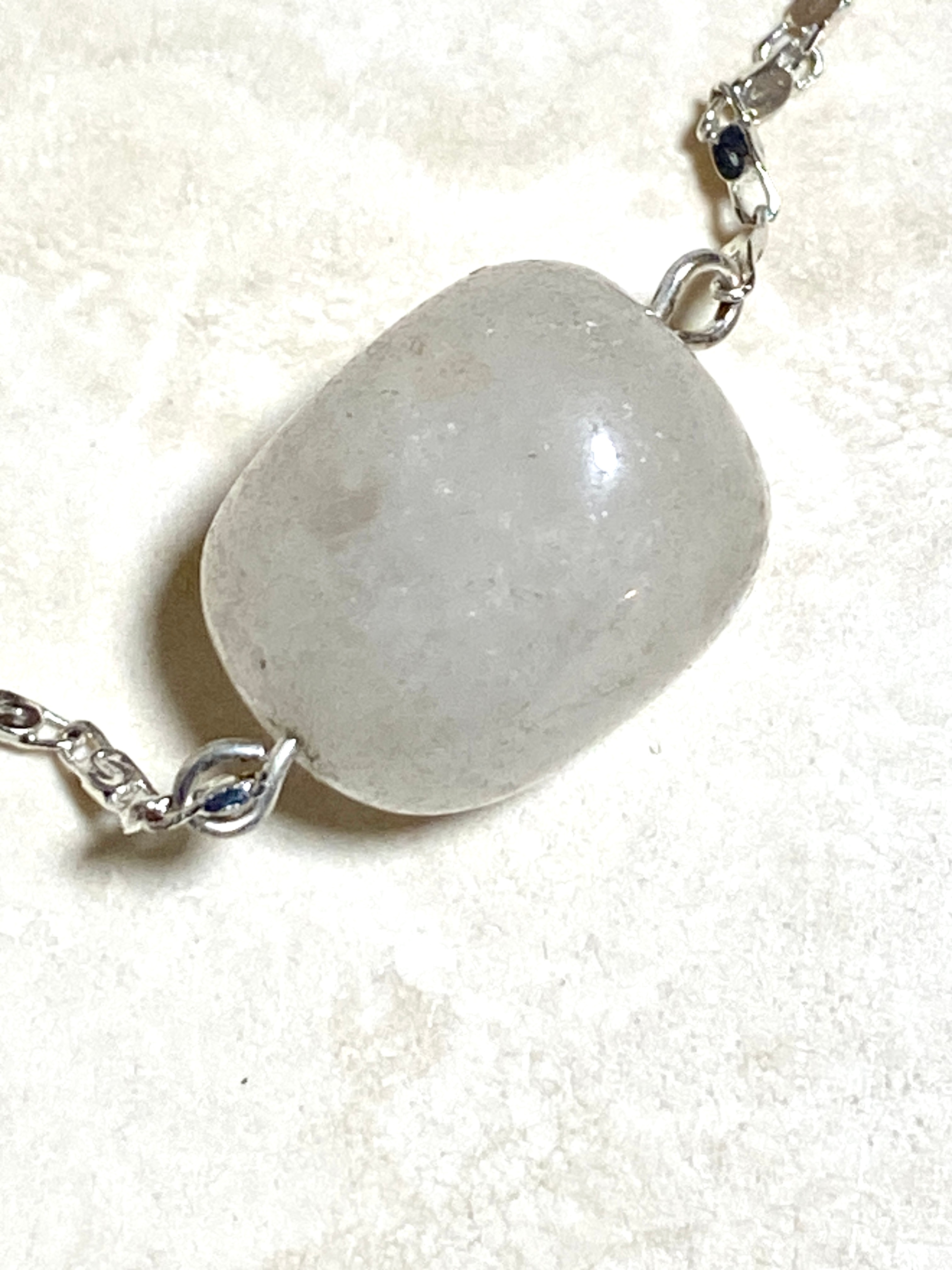 Natural Rose Quartz Short Necklace, Stainless Chain - photo 4