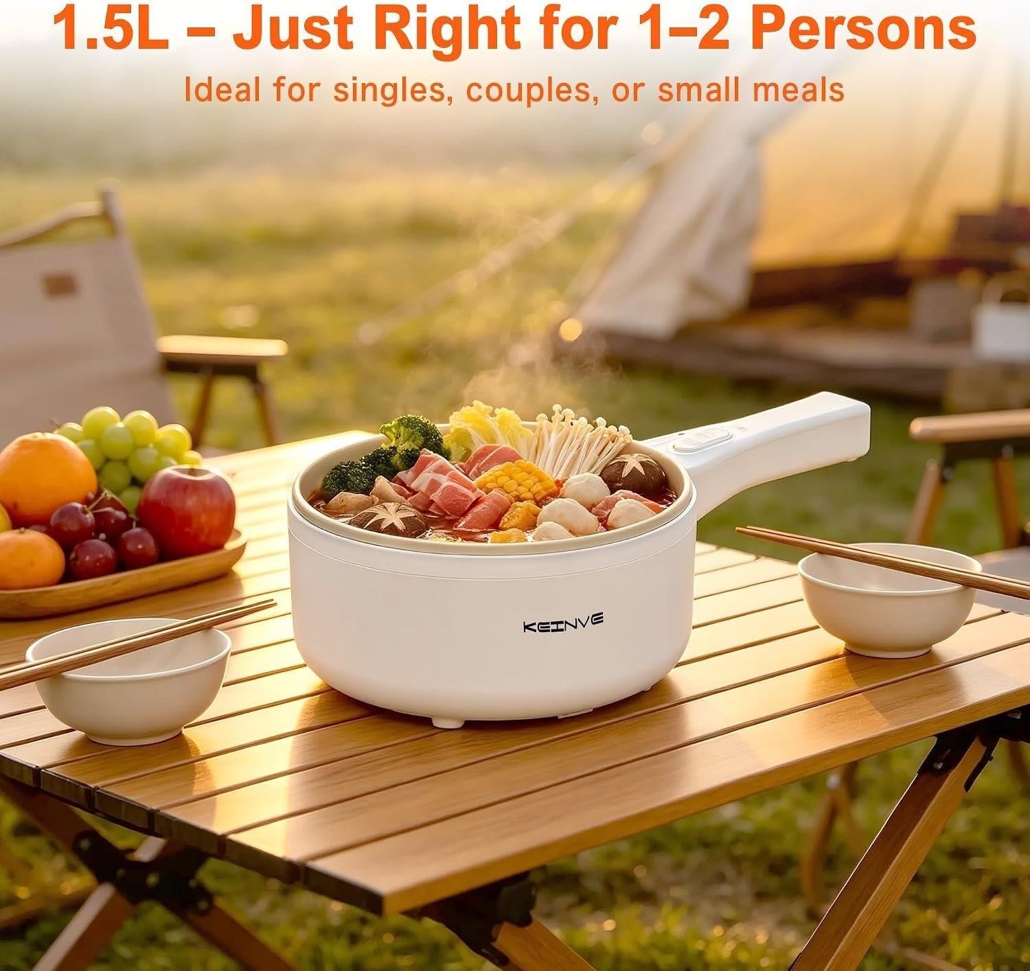 1.5L Electric Hot Pot with Steamer — Open Box - photo 2