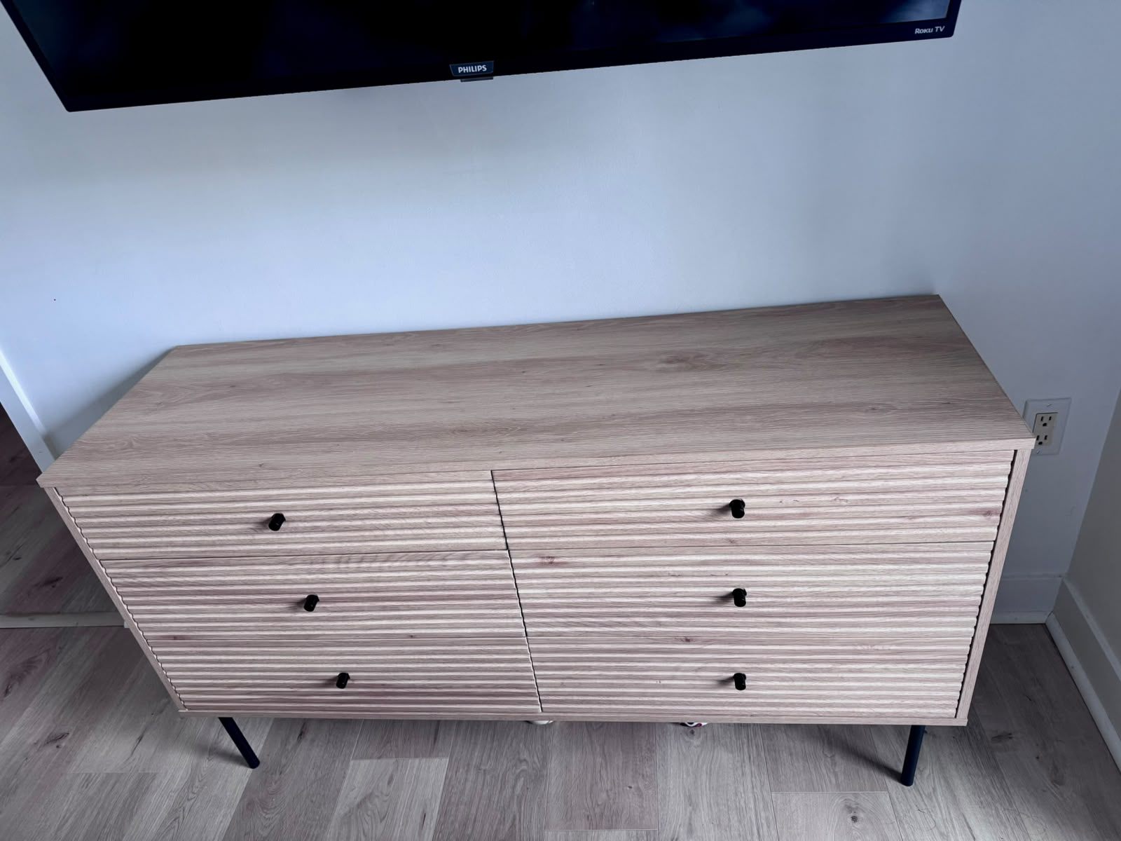 6 Drawer Chest Credenza Oak Finished - photo 5