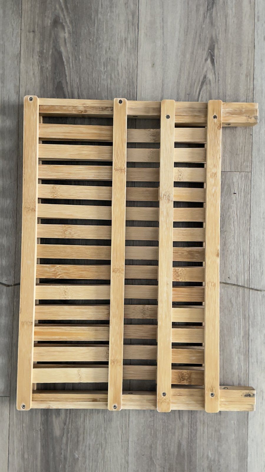 Folding Bamboo Dish / Drying Rack – Slatted, Folds Flat - photo 4