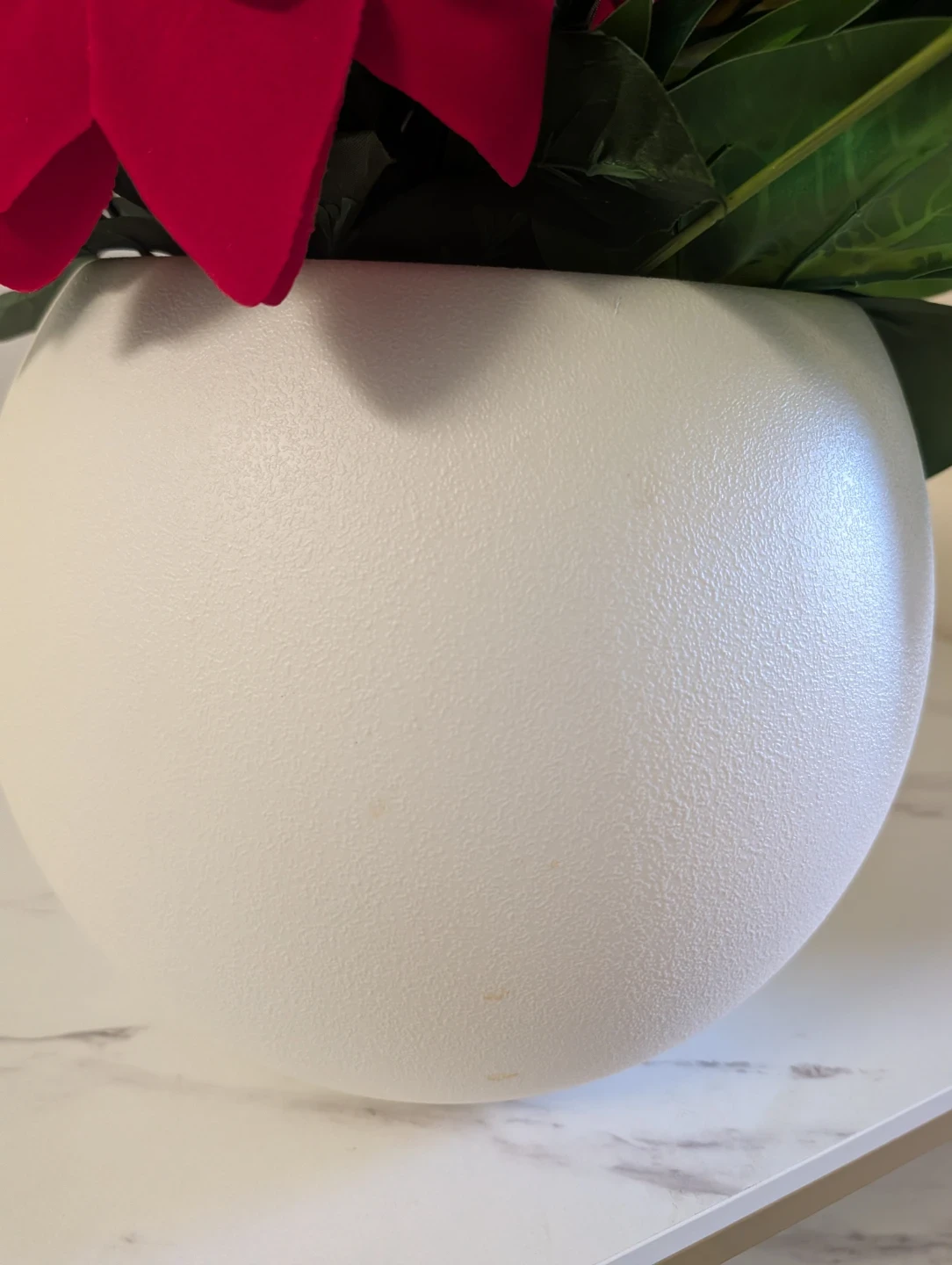 Artificial Poinsettia in Round Ceramic plastic Pot - photo 3