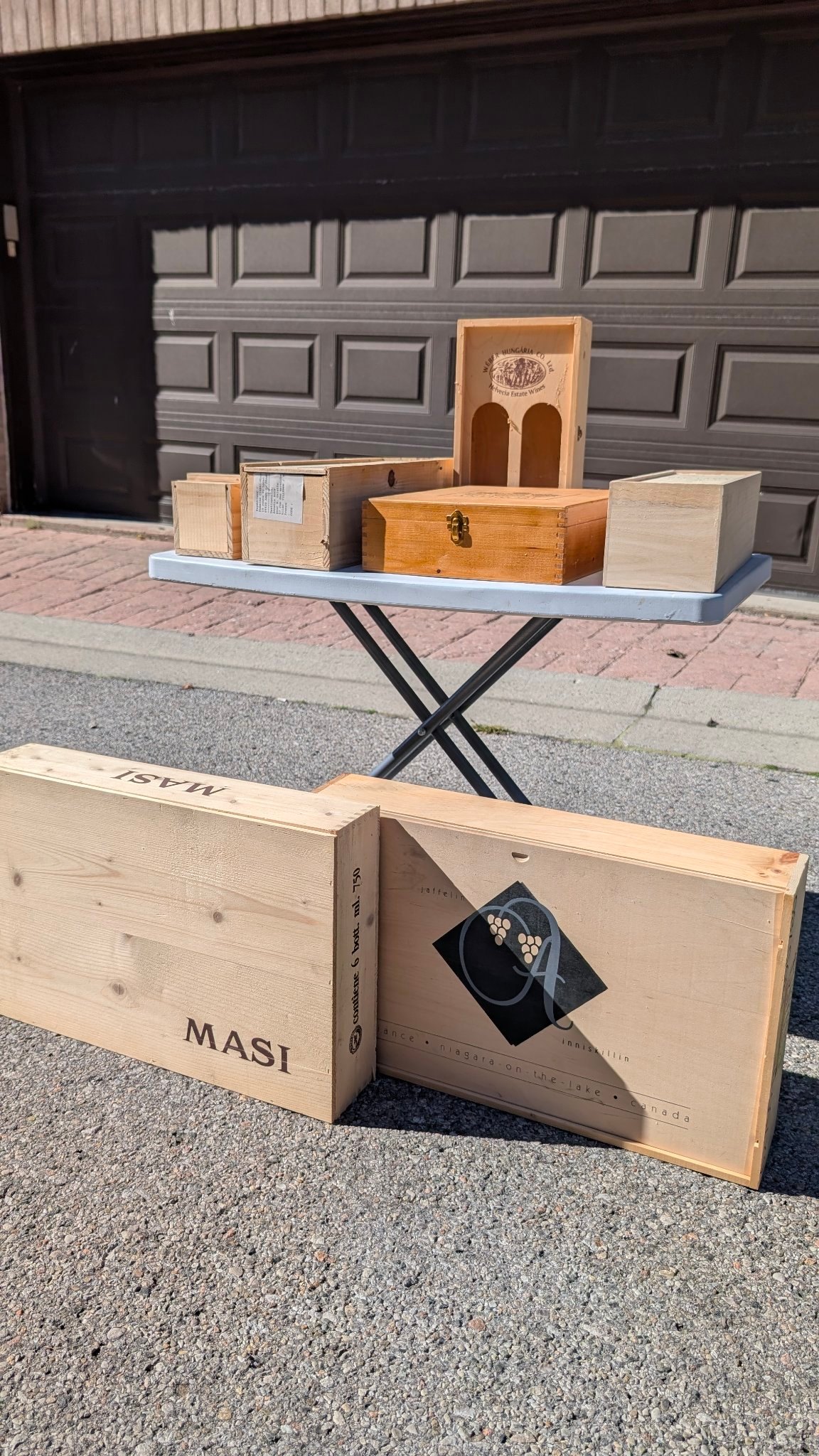 Wooden Wine Boxes – Lot of 7 (Antinori, Masi, Côte-Rôtie…)