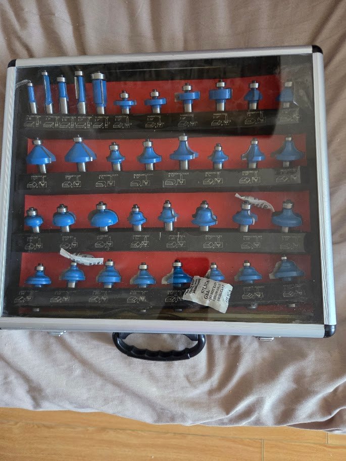 Brand New 35-Piece Wood Router Bit Set with Aluminum Case