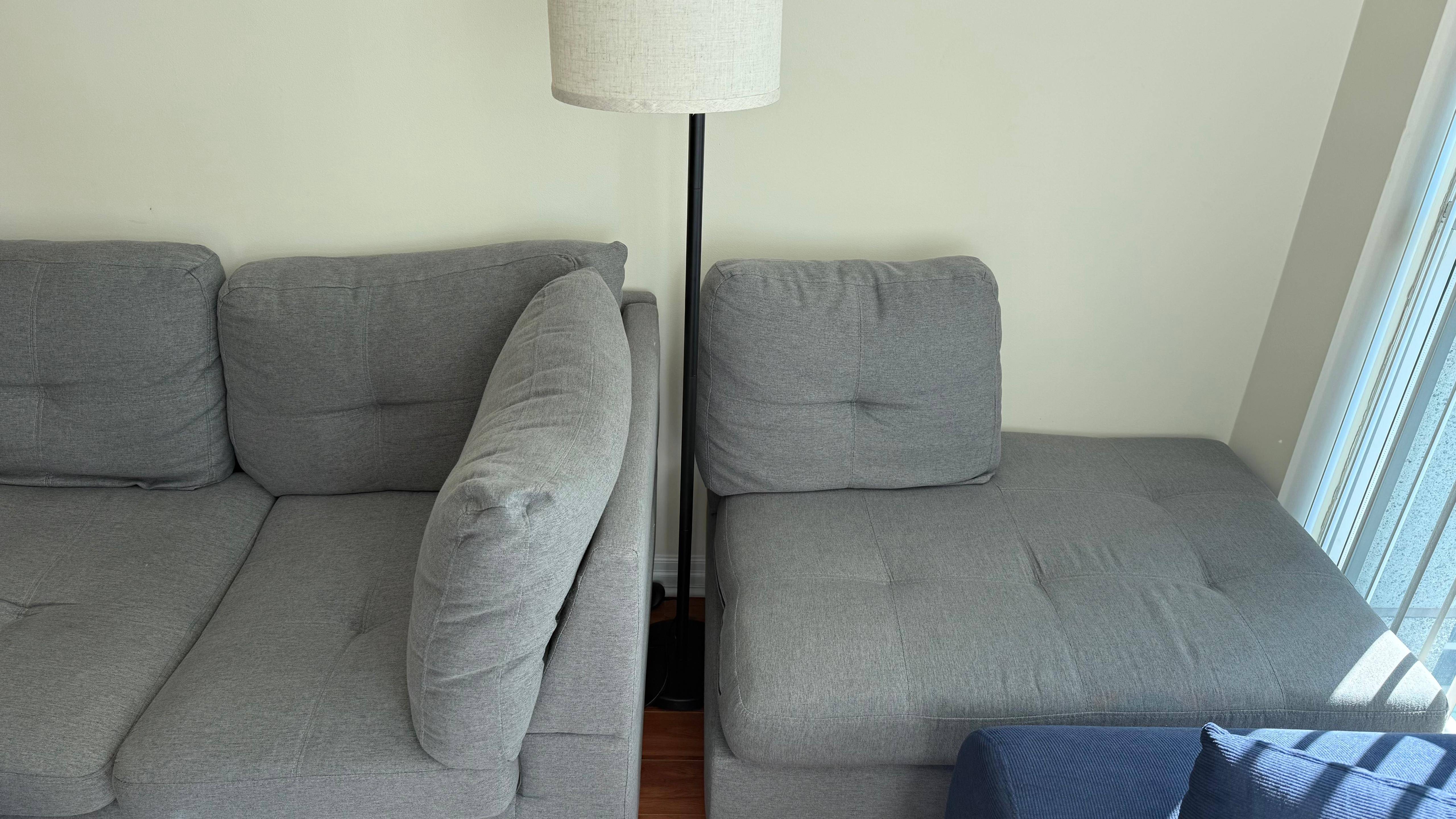 Grey Sectional Sofa with Matching Storage Ottoman - photo 3