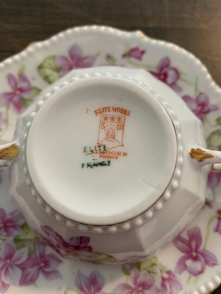 Elite Limoges France Two-Handled Cup and Saucer - photo 2