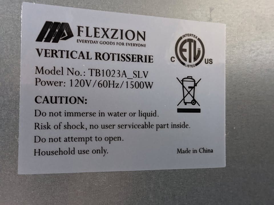 Flexzion Vertical Rotisserie Oven Grill - Countertop - photo 4