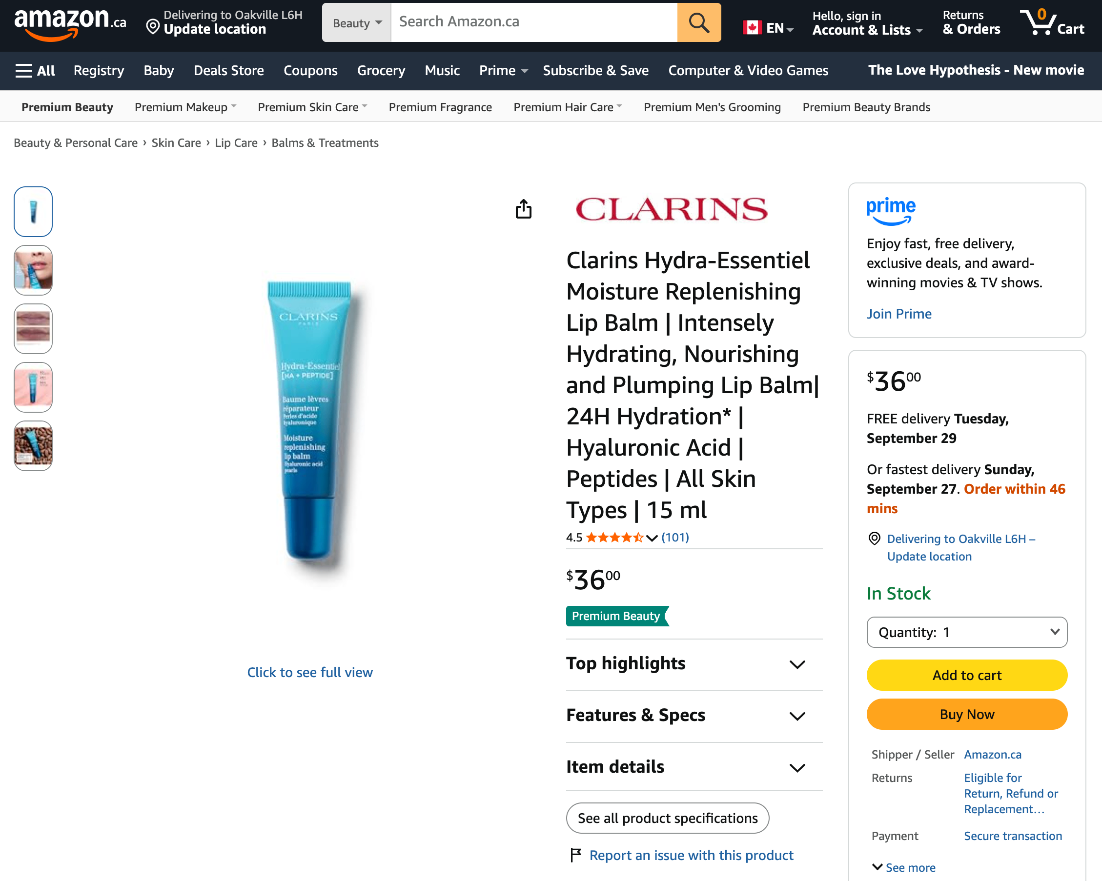 Brand New Clarins Hydra-Essentiel Moisture Replenishing Lip Balm - photo 2